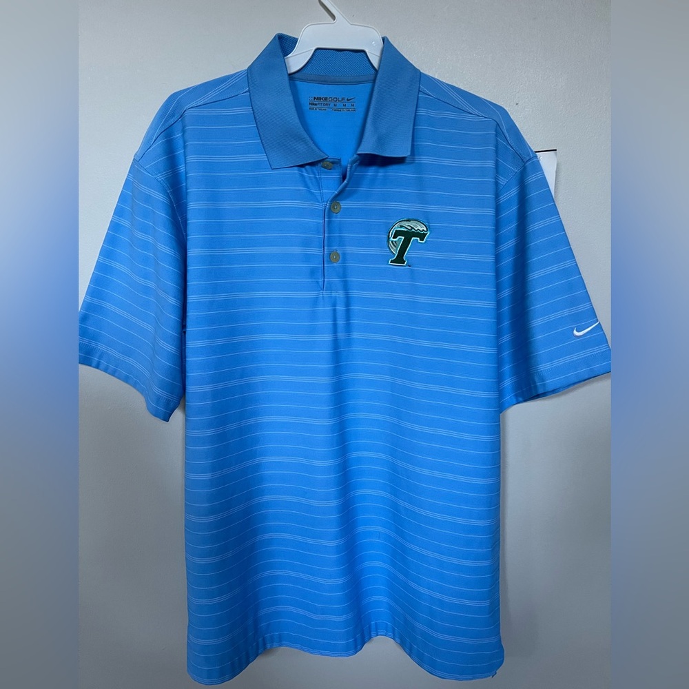 NIKE GOLF STRIPED POLO SHIRT STYLE 256650-421 S8 NAY BLUE MEN'S SIZE MEDIUM